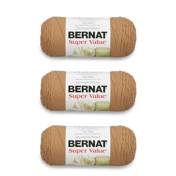 Bernat® Super Value™ #4 Medium Acrylic Yarn, Topaz 7oz/197g, 426 Yards (3 Pack)