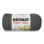 Bernat  Super Value  #4 Medium Acrylic Yarn, True Gray 7oz/197g, 426 Yards