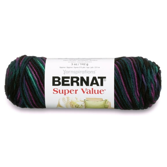 Bernat® Super Value™ #4 Medium Acrylic Yarn, Violet Twilight 5oz/142g, 275 Yards