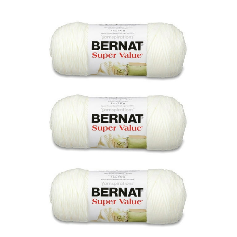 Bernat Super Value Oatmeal Yarn - 3 Pack Of 198g/7oz - Acrylic - 4