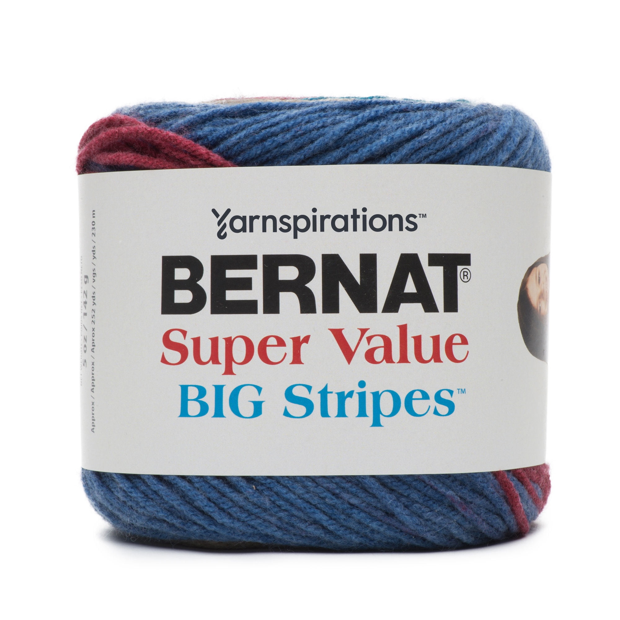 Bernat Super Value Big Stripes Yarn, Celestial