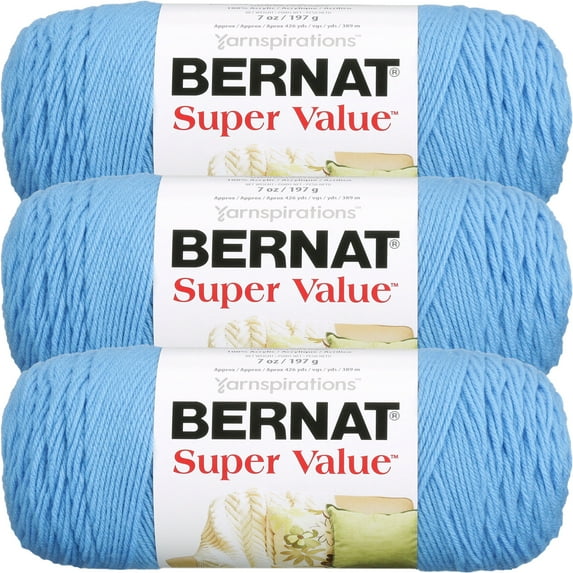 Bernat Super Value Solid Yarn-Hot Blue, Multipack Of 3