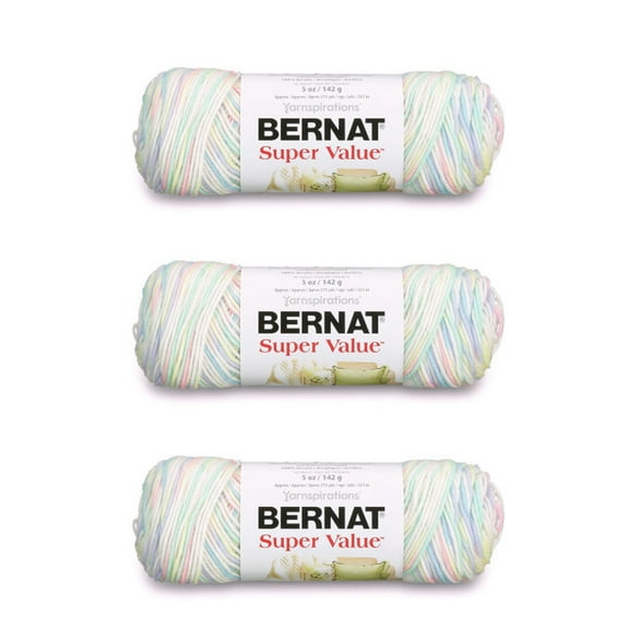 Bernat Super Value Twinkle Variegated Yarn - 3 Pack of 141g/5oz - Acrylic - 4 Medium (Worsted) - 275 Yards - Knitting/Crochet