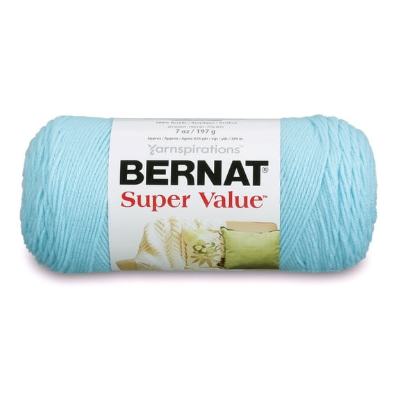 Bernat® Super Value™ #4 Worsted (Medium) Acrylic Yarn, Cool Blue 7oz/197g 440 Yards