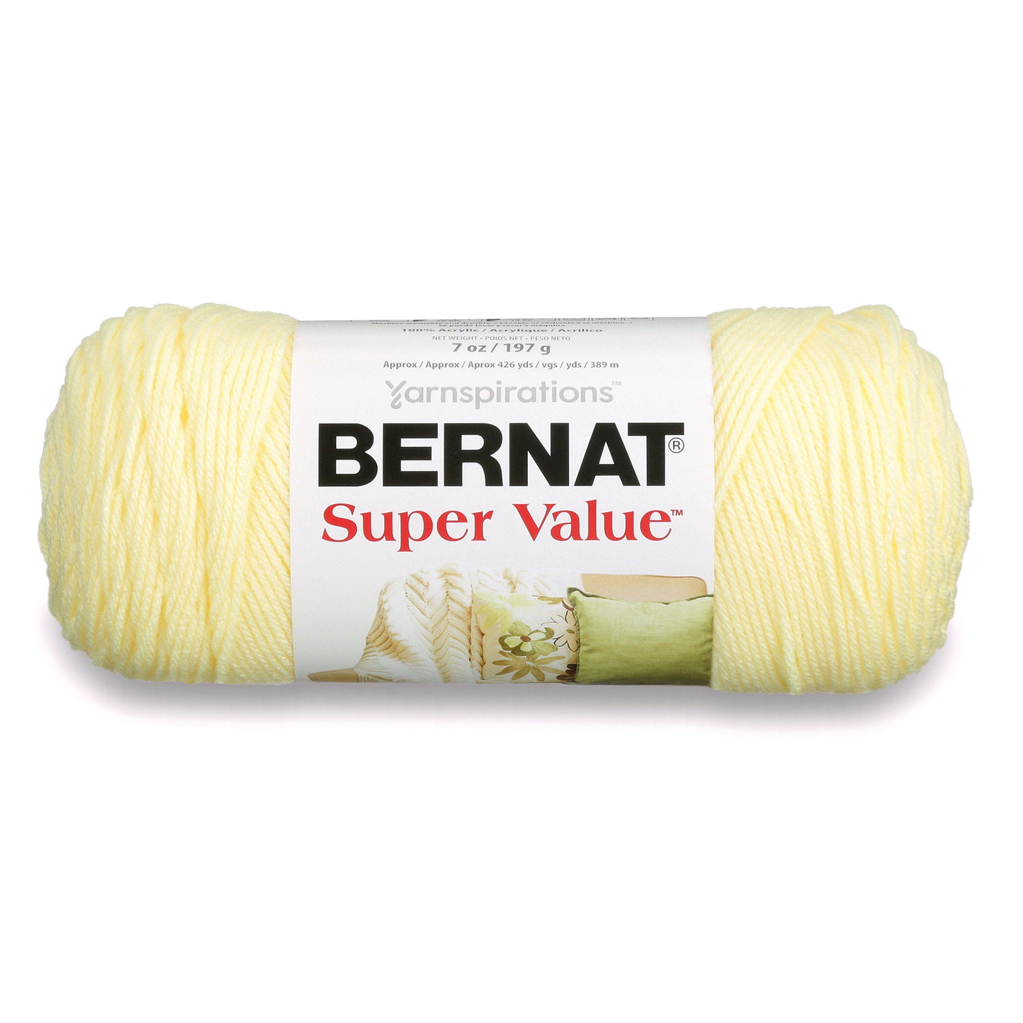 Bernat Super Value 4 Medium Acrylic Yarn, Black 7oz/197g, 426