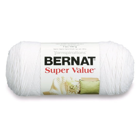 Bernat® Super Value™ #4 Worsted (Medium) Acrylic Yarn, White 7oz/197g 440 Yards