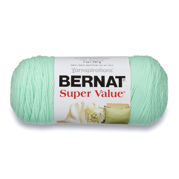 Bernat® Super Value™ #4 Worsted (Medium) Acrylic Yarn, Mint 7oz/197g 440 Yards