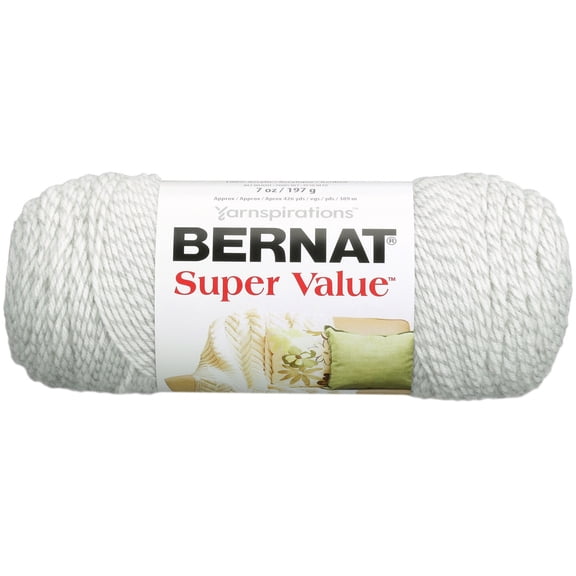 Bernat® Super Value™ #4 Worsted (Medium) Acrylic Yarn, Grey Ragg 7oz/197g 440 Yards