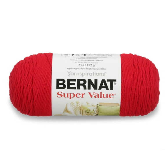 Bernat® Super Value™ #4 Worsted (Medium) Acrylic Yarn, Berry 7oz/197g 440 Yards