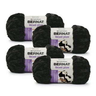 Mainstays 80 yd. Velvet Yarn, Super Bulky, Rich Black, 100% Polyester, Pack  of 3 