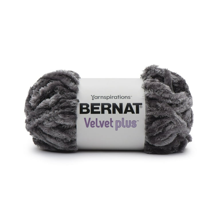 Bernat Velvet Plus Vapor Gray Yarn - 2 Pack of 300g/10.5oz - Polyester - 6 Super Bulky - Knitting/Crochet