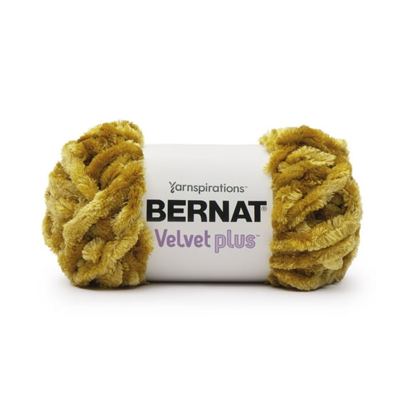 Bernat Velvet Plus Super Bulky 100% Polyester Yellow Yarn, 78 yd