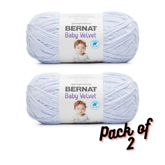 Bernat Velvet Sky BLue Yarn - 2 Pack of 300g/10.5oz - Polyester - 5 Bulky - 492 Yards - Knitting/Crochet