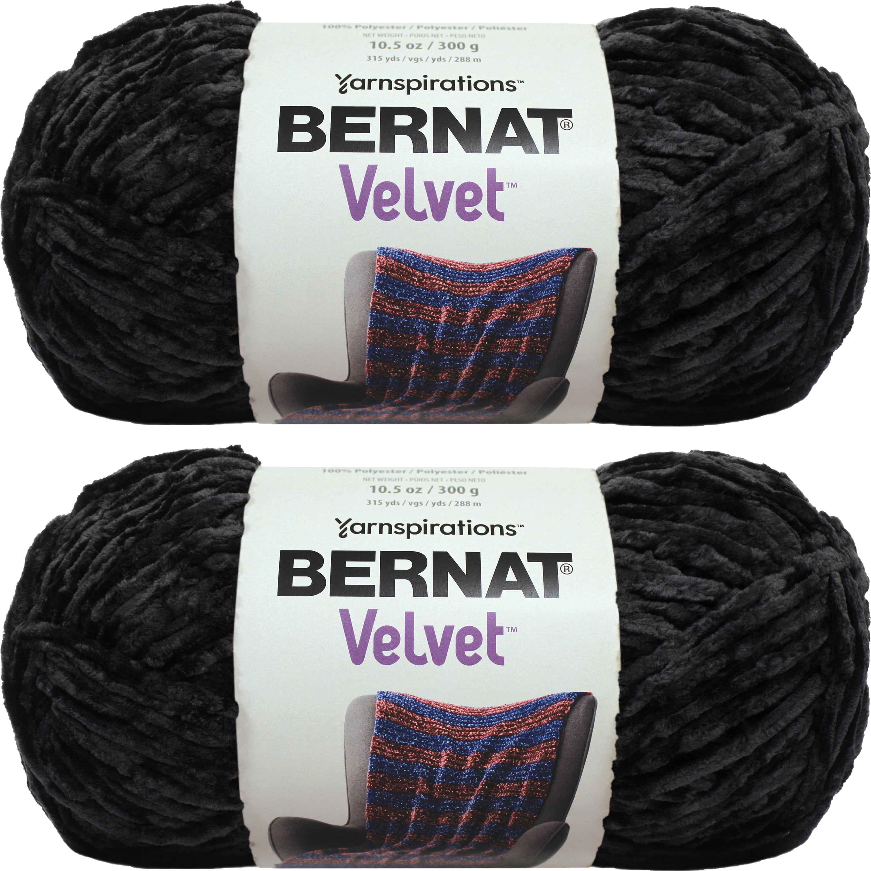 Bernat Velvet Yarn-Blackbird, Multipack Of 2 