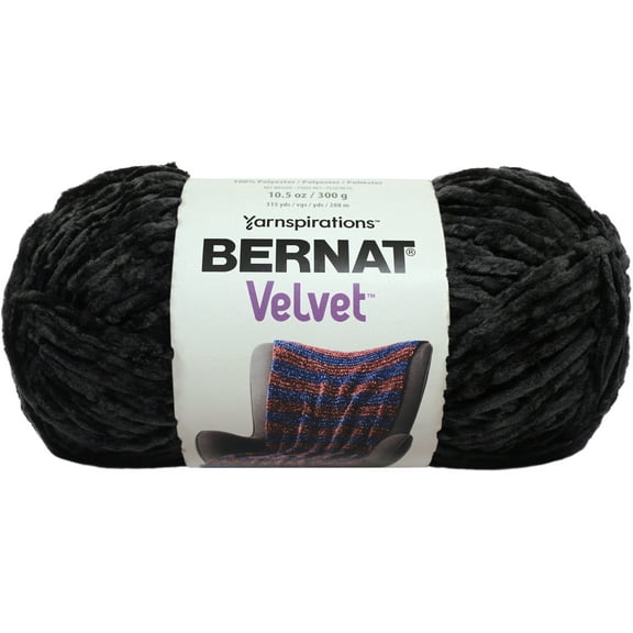 Bernat® Velvet™ #5 Bulky Polyester Yarn, Blackbird 10.5oz/300g 315 Yards