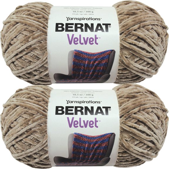 Bernat Velvet Yarn -Mushroom, Multipack Of 2