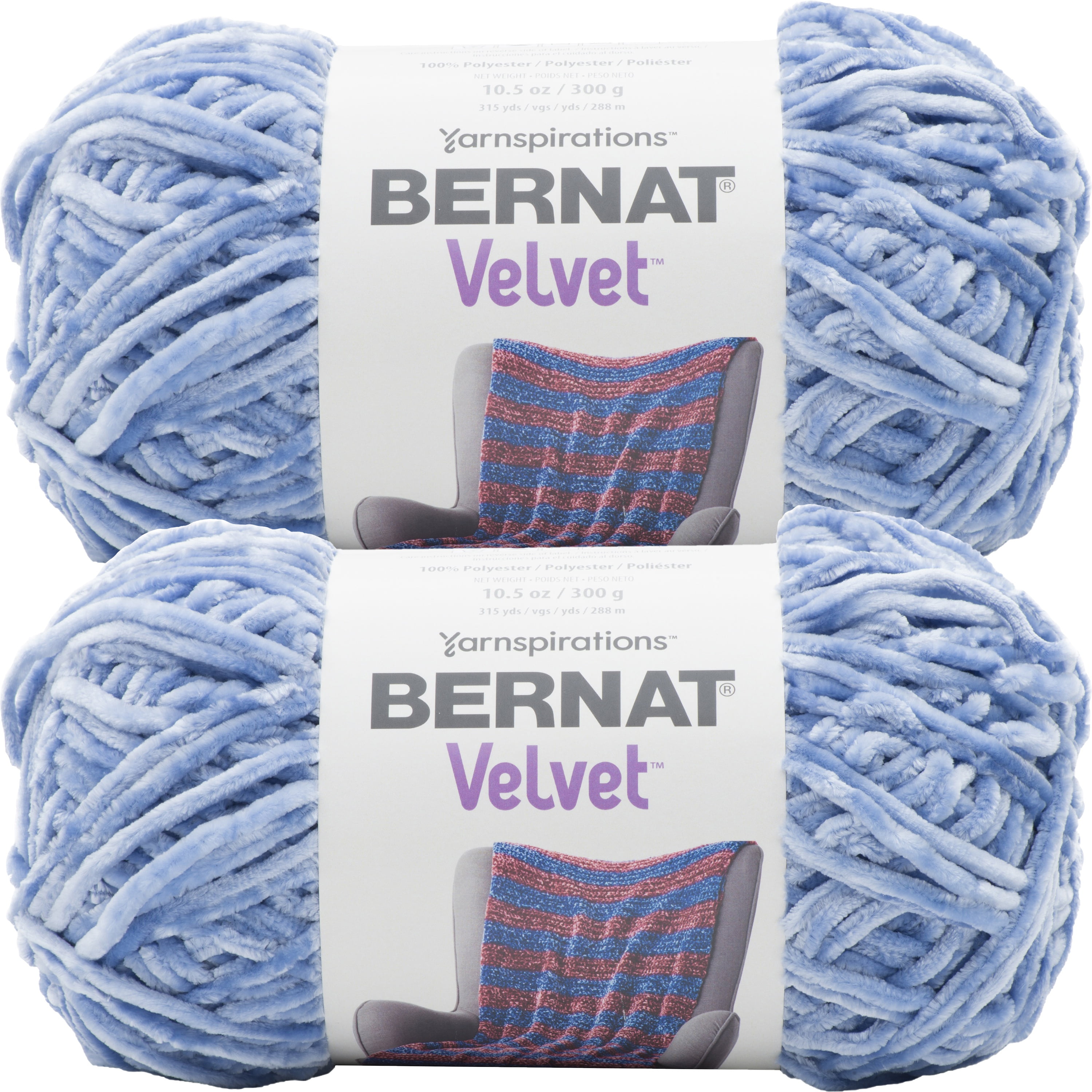 Bernat Velvet Yarn-Smokey Blue, Multipack Of