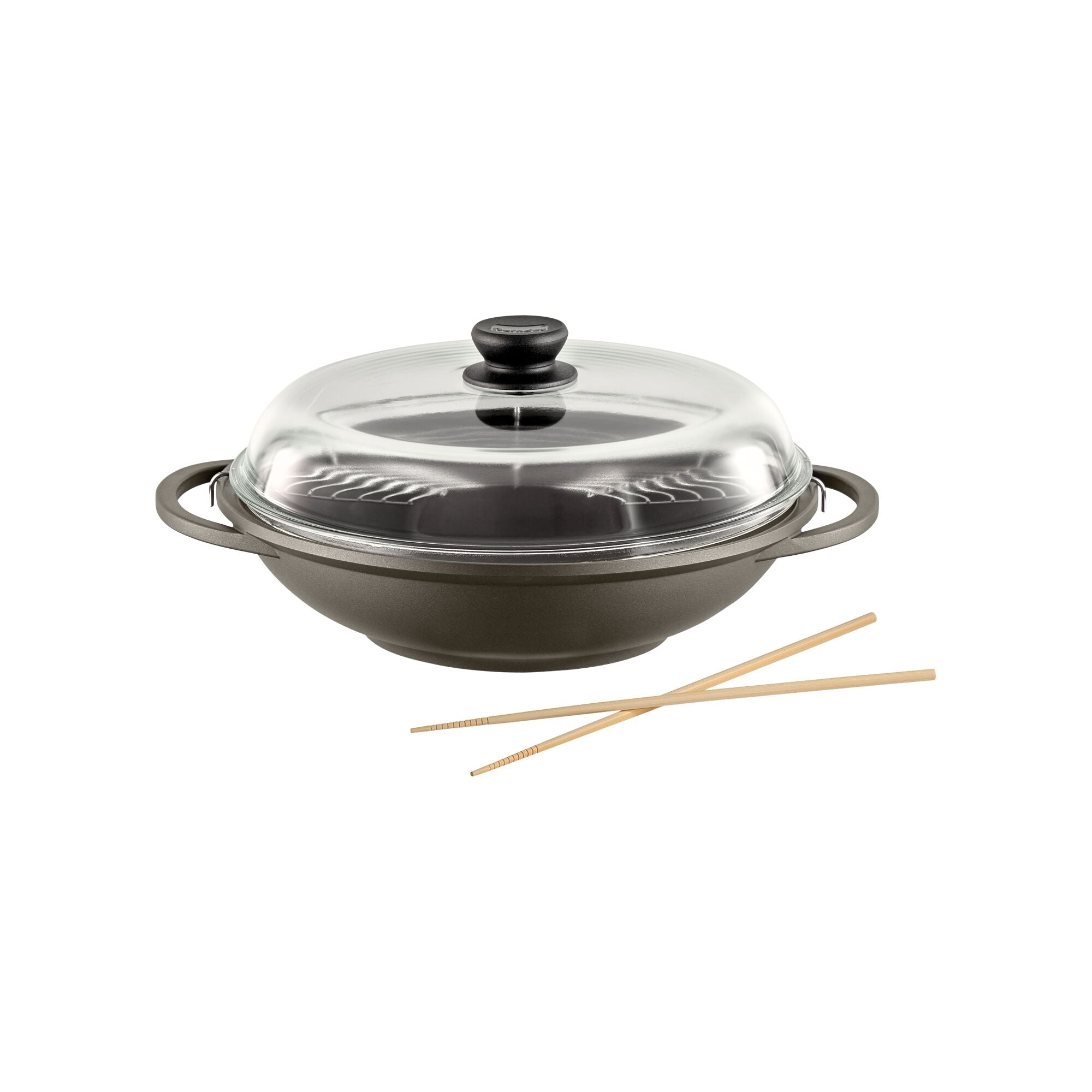 Berndes 13.5-inch Aluminum Wok with Glass Lid