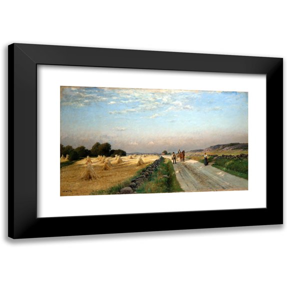 Berndt Lindholm 14x10 Black Modern Framed Museum Art Print Titled - Autumn Landscape from Hisingen, Gothenburg (1884)