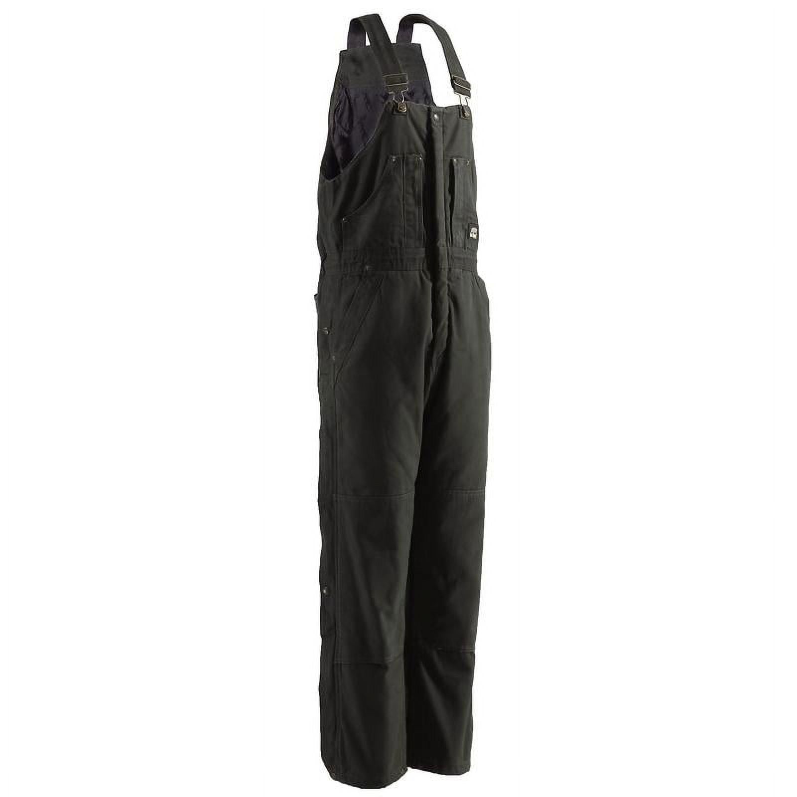 Berne Apparel B377BKR400 Regular Original Washed Insulated Bib Overall, Black - Medium