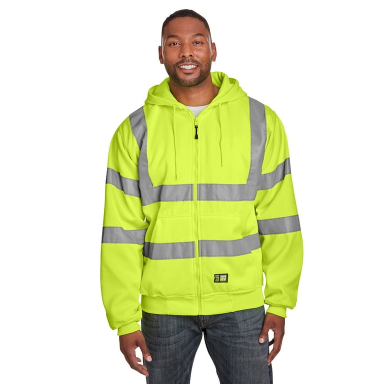 Berne HVF021T Type R Class 3 Tall Lined Full Zip Hooded Safety Sweatshirt Walmart