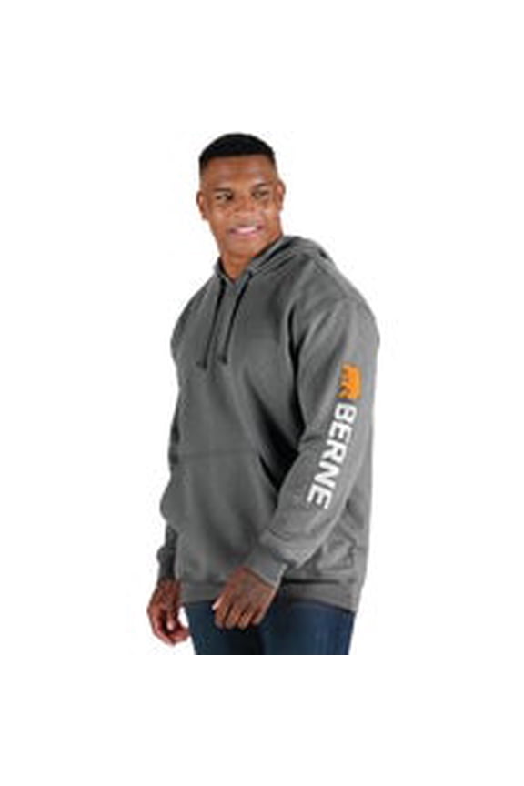 Men's 2XL Regular Graphite Signature Sleeve Hooded Pullover Sweatshirt
