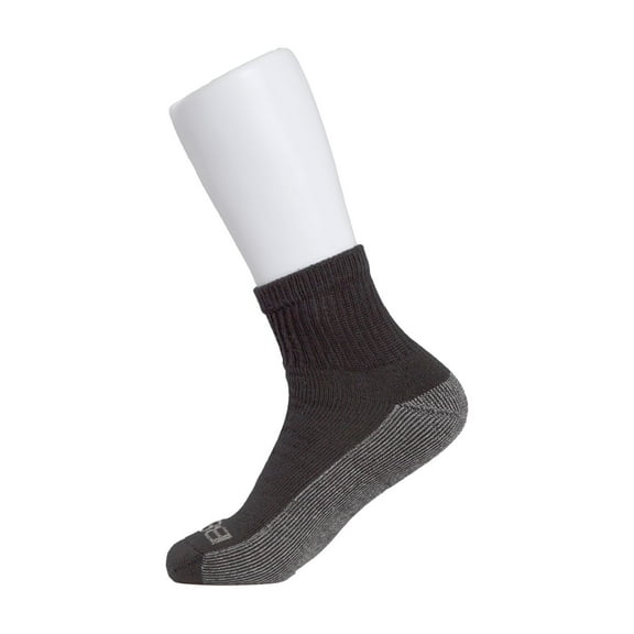 Berne Men's Everyday Moisture Wicking Work Quarter Socks, 3-Pack, Black, Size 6-12