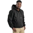 thumbnail image 1 of Berne Men's Heartland Washed Duck Hooded Work Jacket, Large Regular, Black — Residential Use, Standard Application, 1 of 1