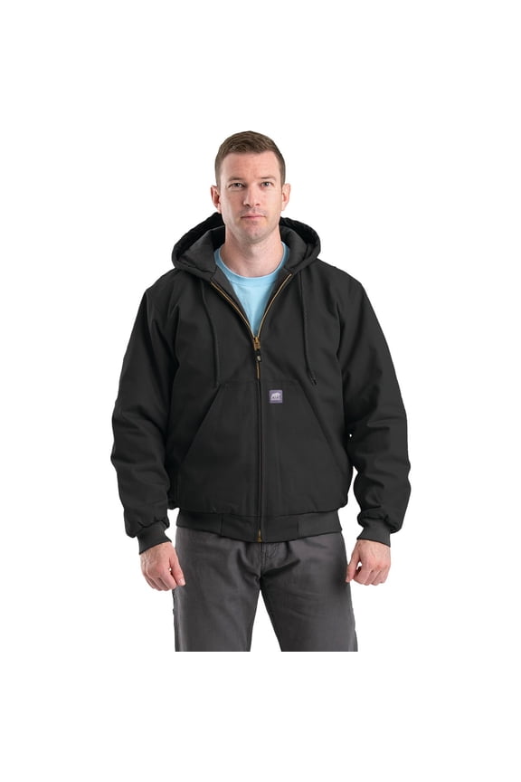 Men's Heritage Hooded Jacket, Medium Regular, Black — Residential Use, Standard Application