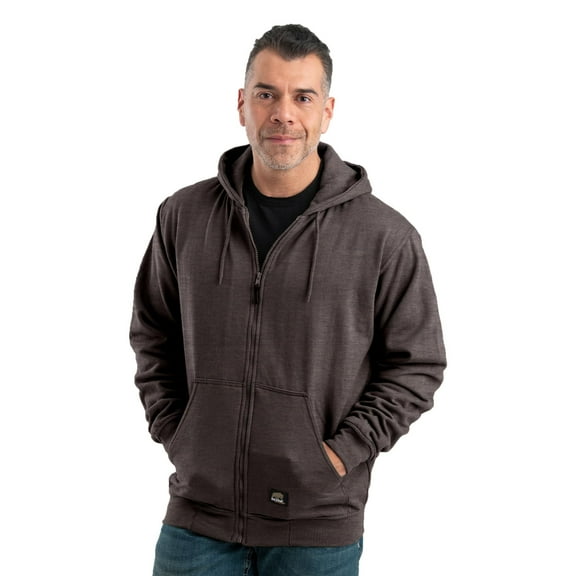 Berne Men's Heritage Thermal Lined Hooded Sweatshirt, Large Regular, Charcoal