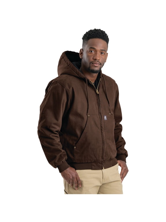 Men's Highland Washed Hooded Jacket, Large Regular, Bark — Residential Use, Standard Application