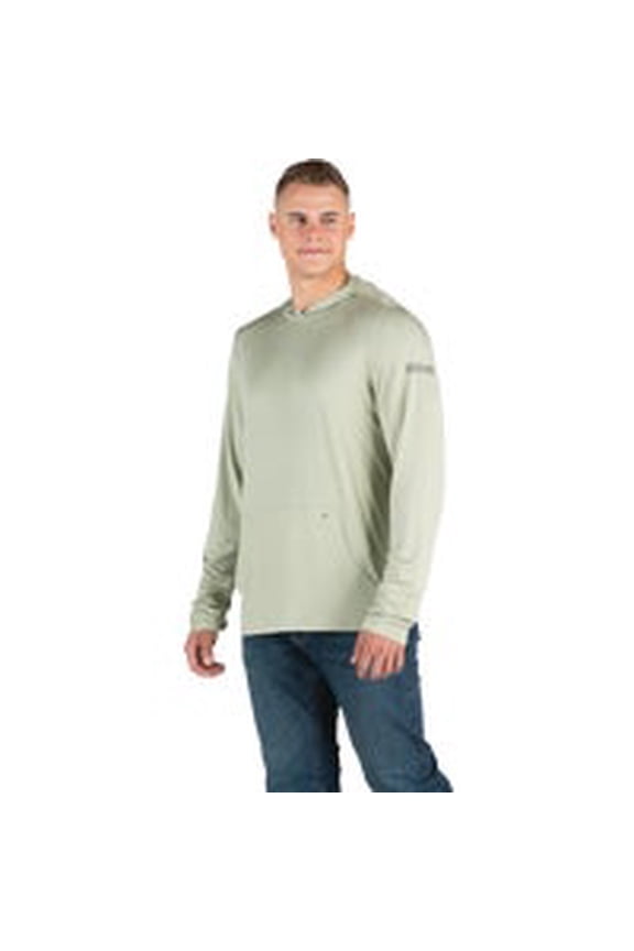 Men's Long Sleeve UPF Sun Protection 50 Hoodie Shirt, X-Large Regular, Heathered Seagrass