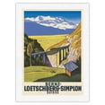 thumbnail image 1 of Berne Switzerland (Suisse) - Loetschberg-Simplon Railway - Vintage Railroad Travel Poster by Eugen Henziross c.1931 - Japanese Unryu Rice Paper Art Print (Unframed) 12 x 16 in, 1 of 4