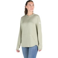 Berne Women's Long Sleeve UPF Sun Protection 50 Hoodie Shirt, X-Large Regular, Heathered Seagrass