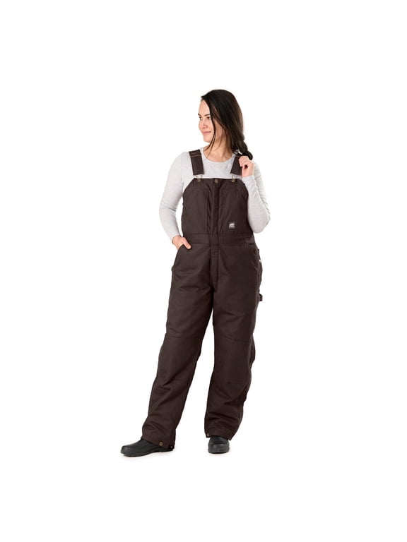 Women's Softstone Duck Insulated Bib Overall, Medium Regular, Dark Brown