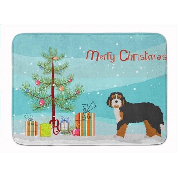 Bernedoodle Christmas Tree Machine Washable Memory Foam Mat