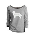 thumbnail image 1 of Bernedoodle Dog Silhouette Women's Fashion Slouchy 3/4 Sleeves Raglan Lightweight Sweatshirt Sport Grey Large, 1 of 3