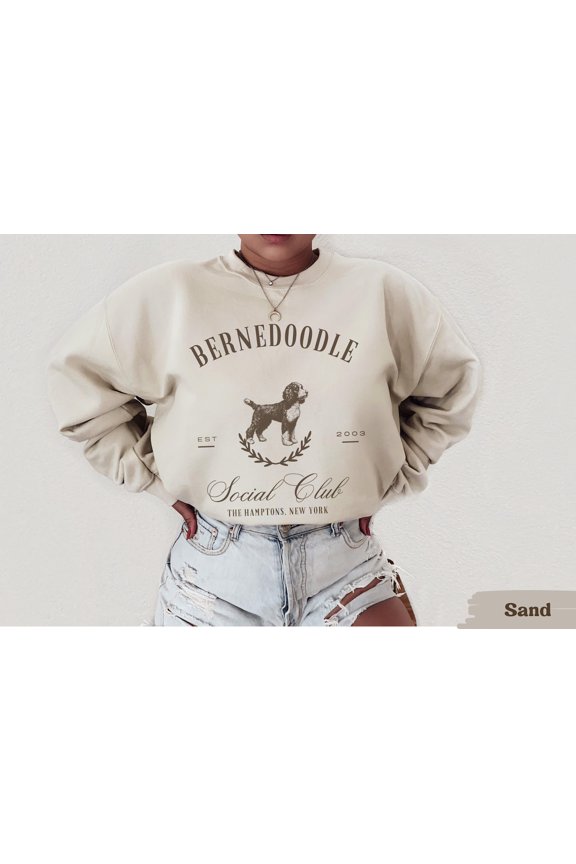 Bernedoodle Dog Social Club Mom Crewneck Dog Lover Sweatshirt All Size S-5Xl