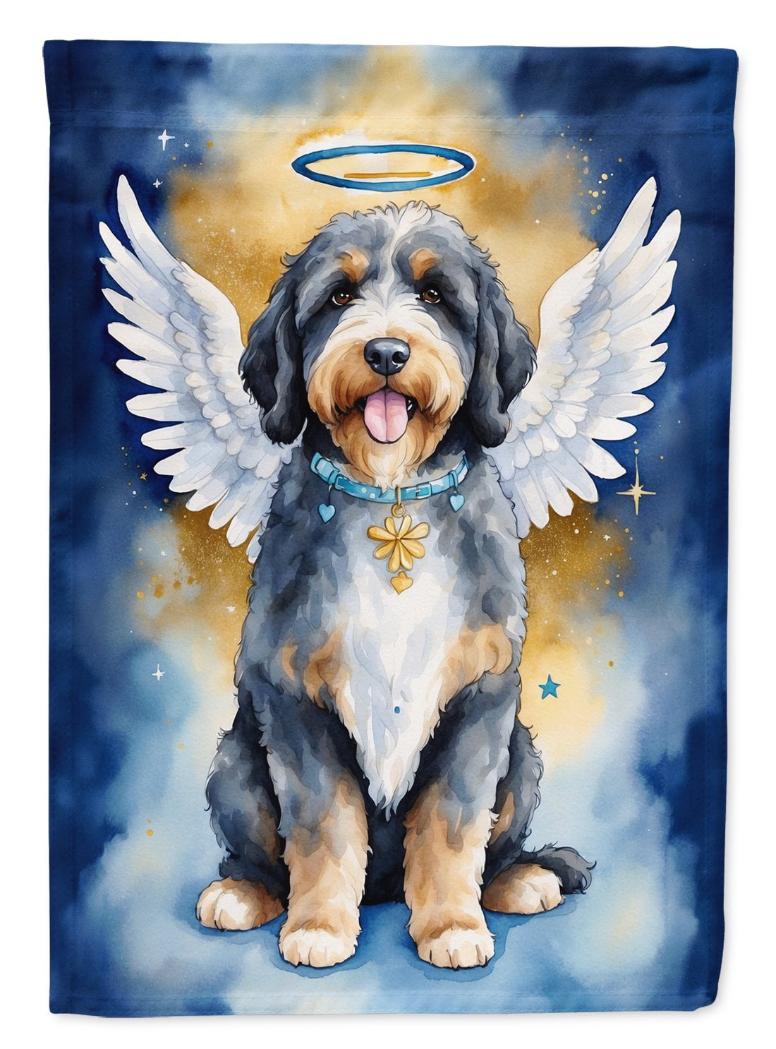Bernedoodle My Angel House Flag 28 in x 40 in