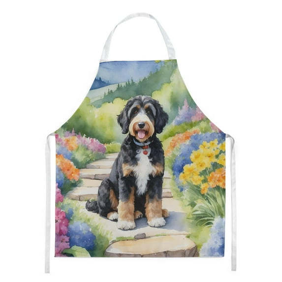 Bernedoodle Spring Path Apron 27 in x 30 in