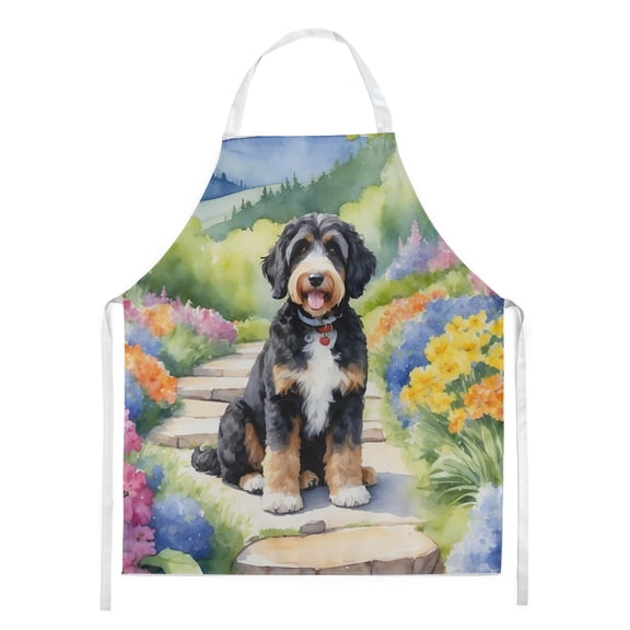 Bernedoodle Spring Path Apron 27 in x 30 in