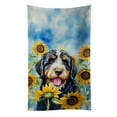 thumbnail image 1 of Bernedoodle in Sunflowers Kitchen Towel 15 in x 25 in, 1 of 2