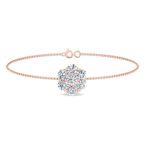 Bernel - Diamond Cluster Flower Rolo Bracelet
