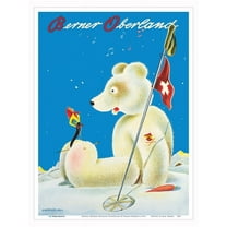 Bernese (Berner) Oberland Switzerland - Is Beautiful (Ist Schooon) - Vintage Ski Travel Poster by Franco Barberis c.1944 - Master Art Print (Unframed) 9in x 12in