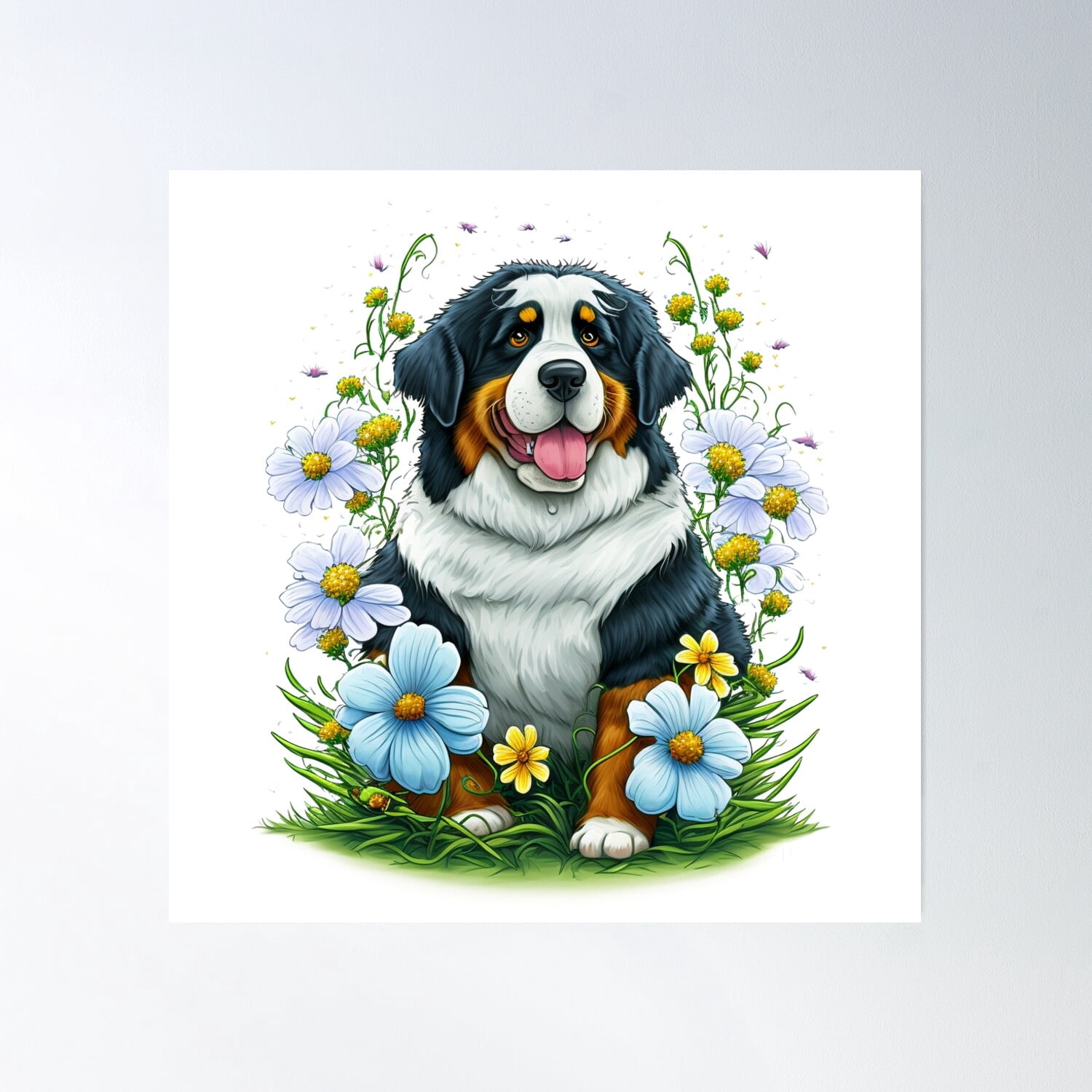 Bernese Dog Poster Wall Art, Modern Wall Decor, 30x30 UNFRAMED ... - Penthouse Apartments With Bernese Decor