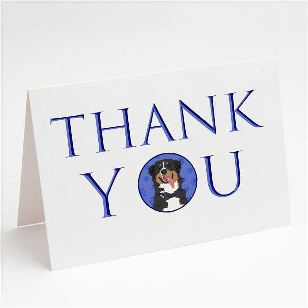 Bernese Mountain Dog #1 Thank You Greeting Cards and Envelopes Pack of 8 7 in x 5 in