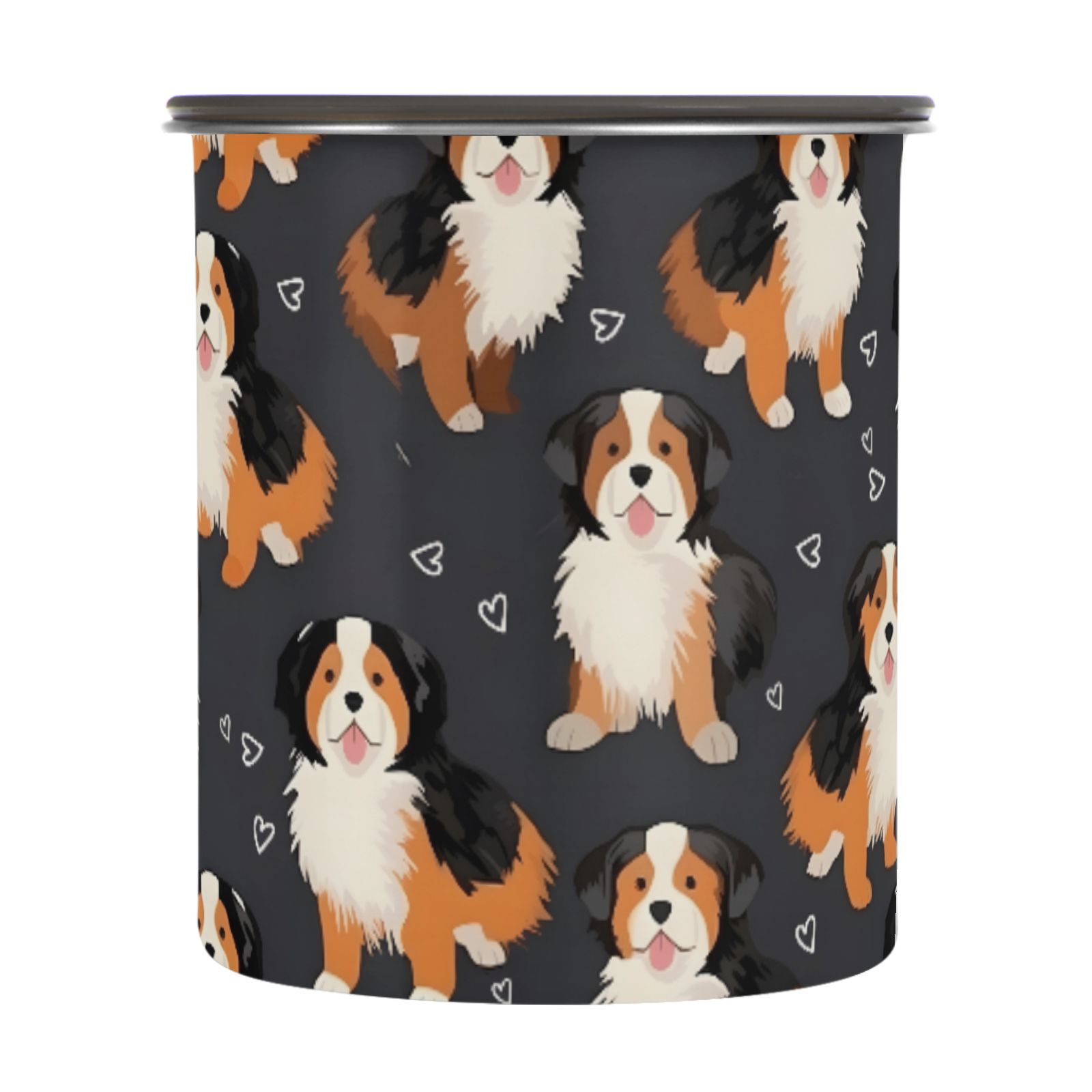 Bernese Mountain Dog Airtight Coffee Bean Canister 30oz Food Storage Containers with Lids For Gournd, Tea, Sugar, Flour, Rice, Cereal, Candy Cookie Jar