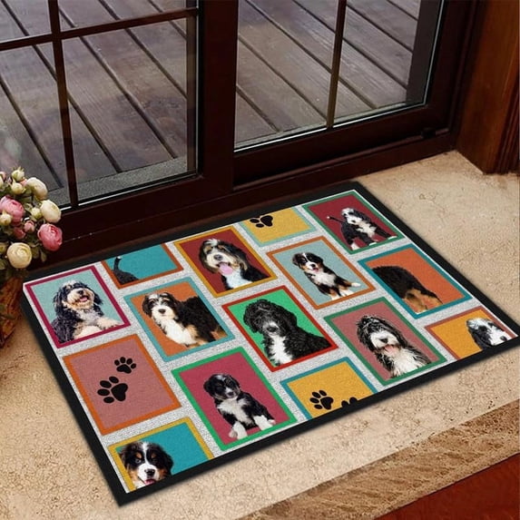 Bernese Mountain Dog Animal Door Mat Welcome Decorative Doormat Non Slip Indoor Entryway Floor Mats Home Bathroom Decor 16 * 24in