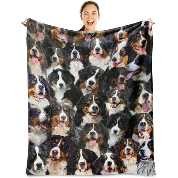Bernese Mountain Dog Blanket,Bernese Mountain Gifts for Dog Lovers,Flannel Blanket Throws for Dog Mom Dad,Soft Blankets for Sofa Bed Home Decor,Gifts for Adult Men Women Halloween Christmas,