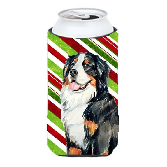 Bernese Mountain Dog Candy Cane Holiday Christmas Tall Boy bottle sleeve Hugger - 22 To 24 oz.